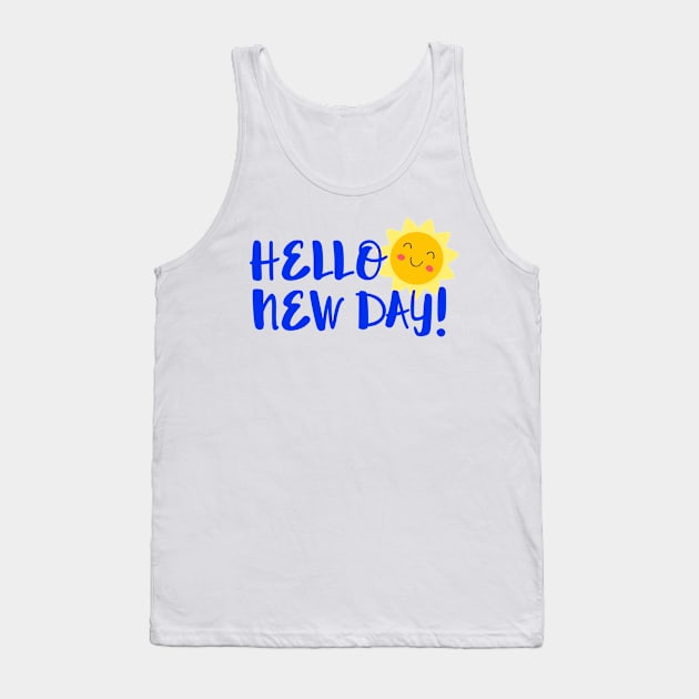 Hello New Day! Cute Happy Sun Tank Top by CeeGunn